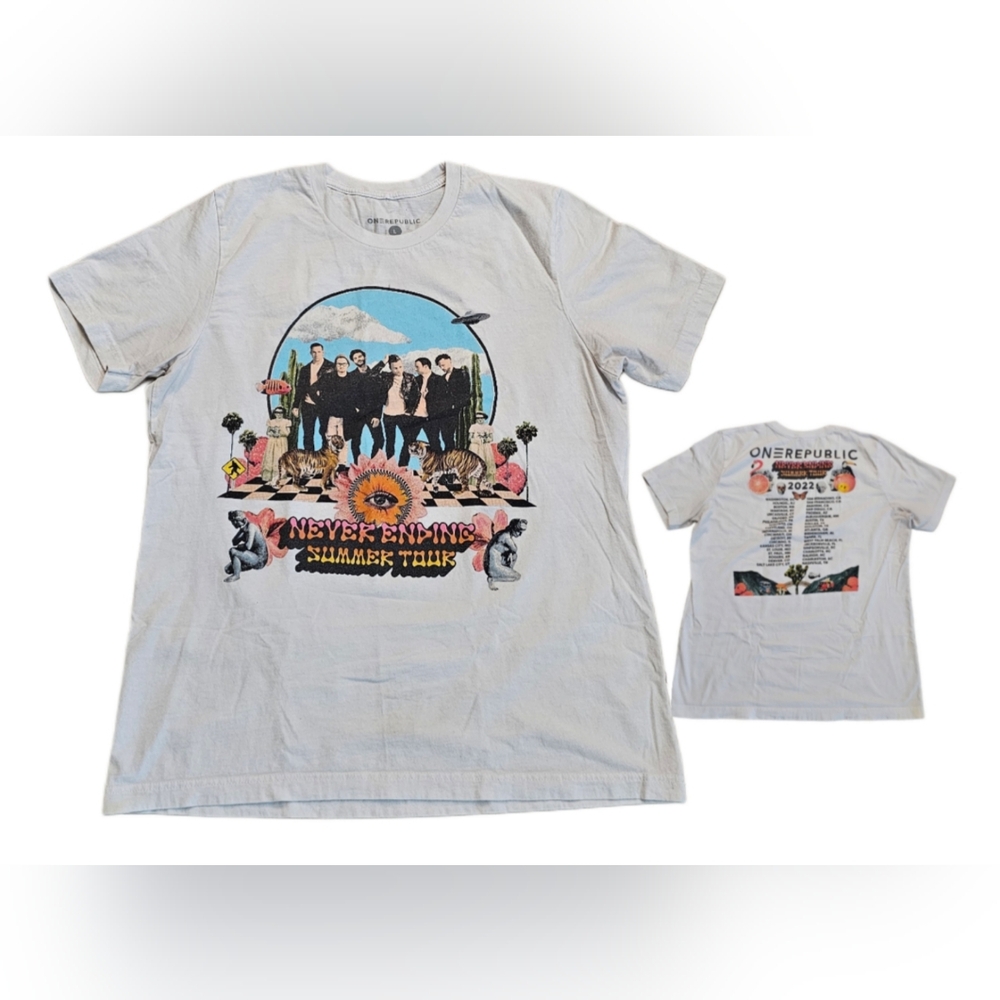 One Republic Never Ending Summer Tour 2022 Music Concert T-Shirt Large Indie Pop